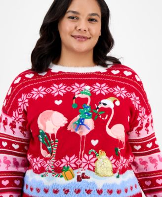 Trendy Plus Flamingo Ugly Xmas Sweater