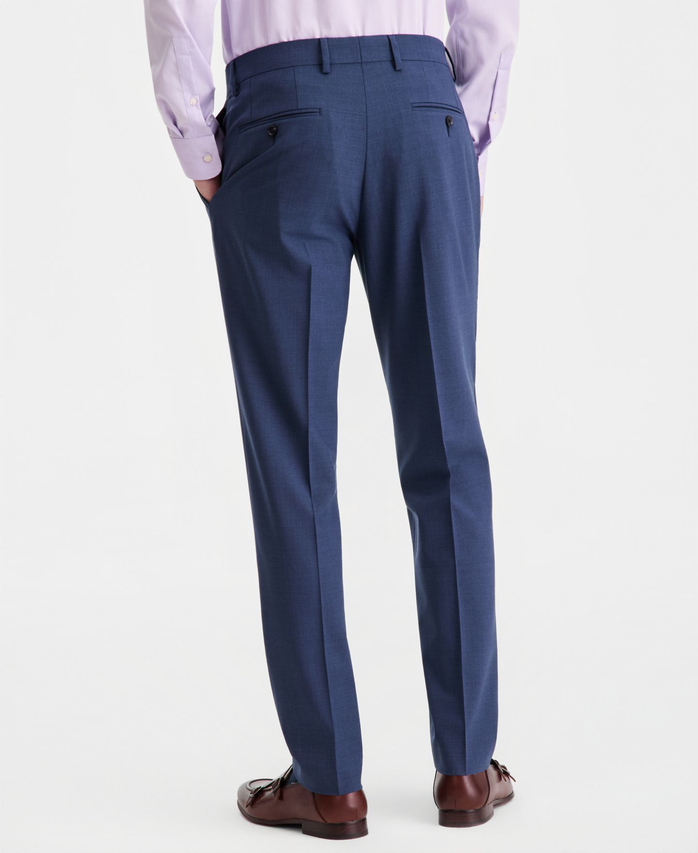 Мужские брюки Bar III Slim-Fit Wool-Blend Suit Separates, цвет: Синий — фото 4