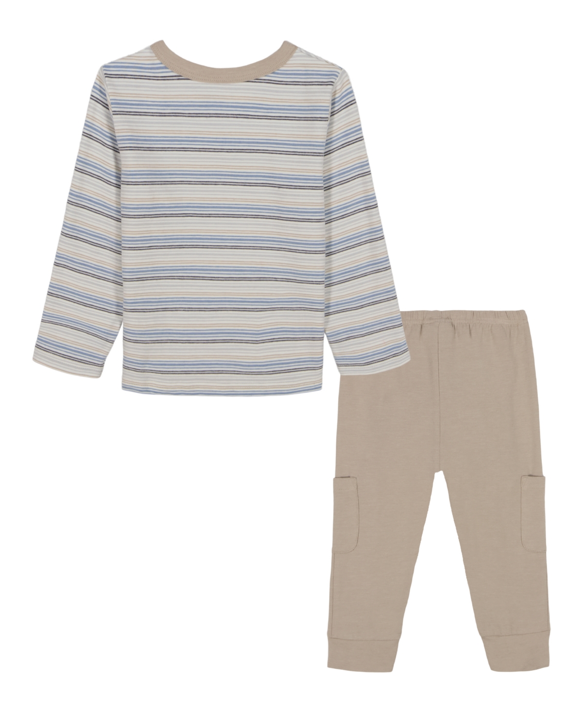 Calvin Klein Baby Boys 2-piece Striped T-shirt And Knit Joggers Set In Gray