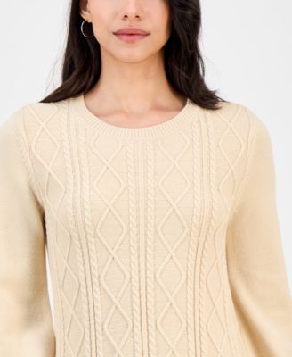 Women's Cable-Knit Long-Sleeve Sweater Dress