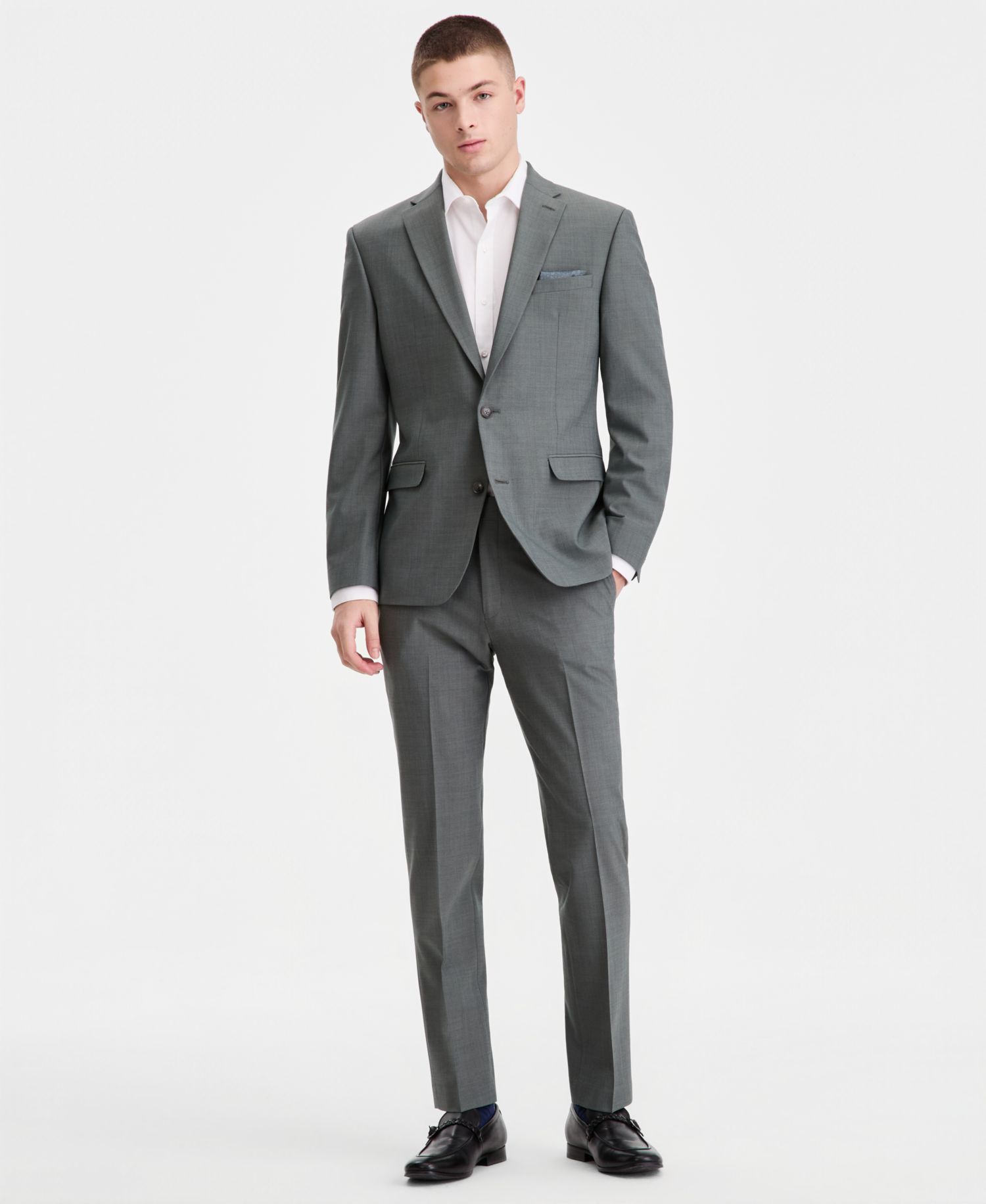 Men's Slim-Fit Sharkskin Suit Vest