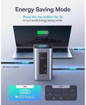 Docking Station Dual Monitor, Nomos Win Air 12 in 1 Laptop Dock, 24K HDMI, 10Gbps USB Ports, 1Gbps Ethernet, PD 100W(No Power Adapter), USB C Docking Station,1pcs
