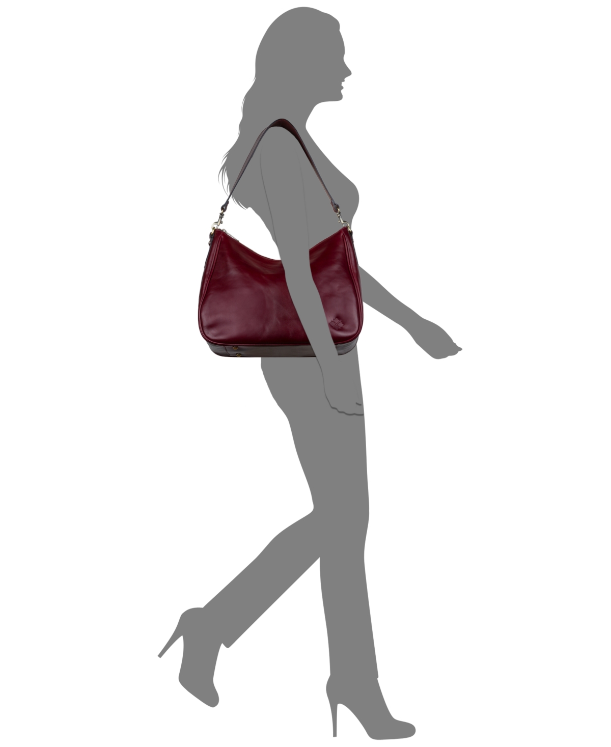 Patricia Nash Athani Large Leather Shoulder Bag, Created For Macy's In Burgundy