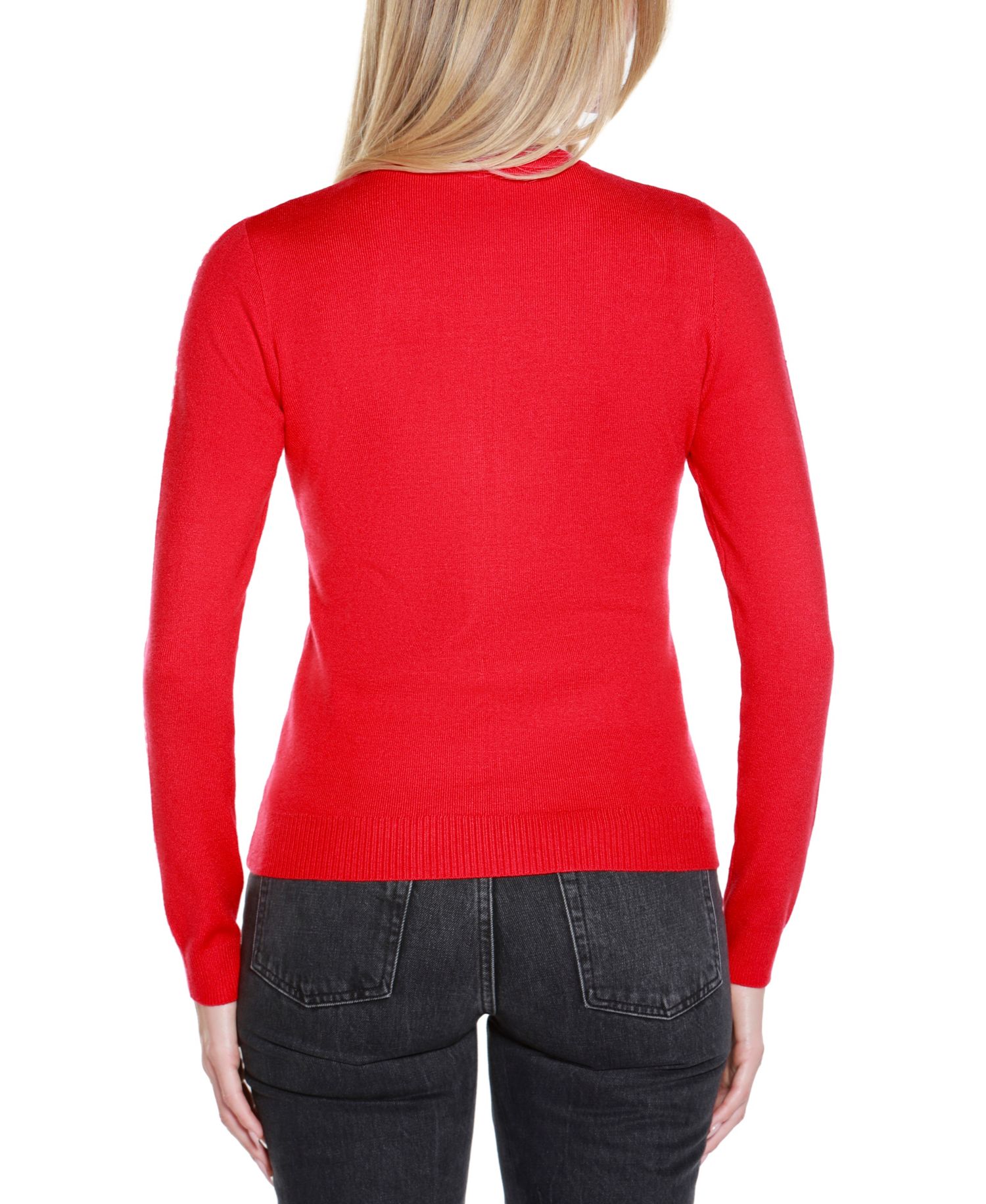 Women's Crewneck Embellished Zip Cardigan Sweater