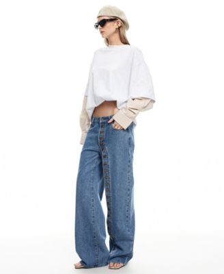 Women's Button Closure Penny Jeans