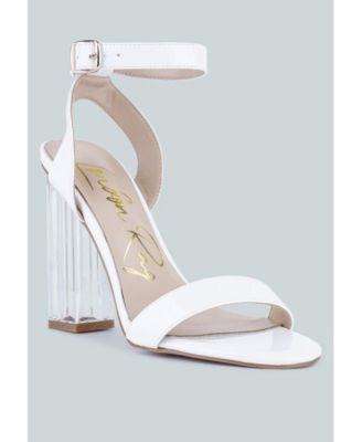 Womens Poloma Clear Block Heel Party Sandals