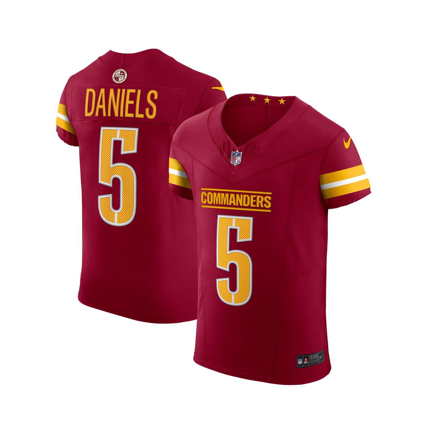 Мужской топ Nike Jayden Daniels Burgundy Washington Commanders Team Vapor F.U.S.E. Elite Jersey — фото 1