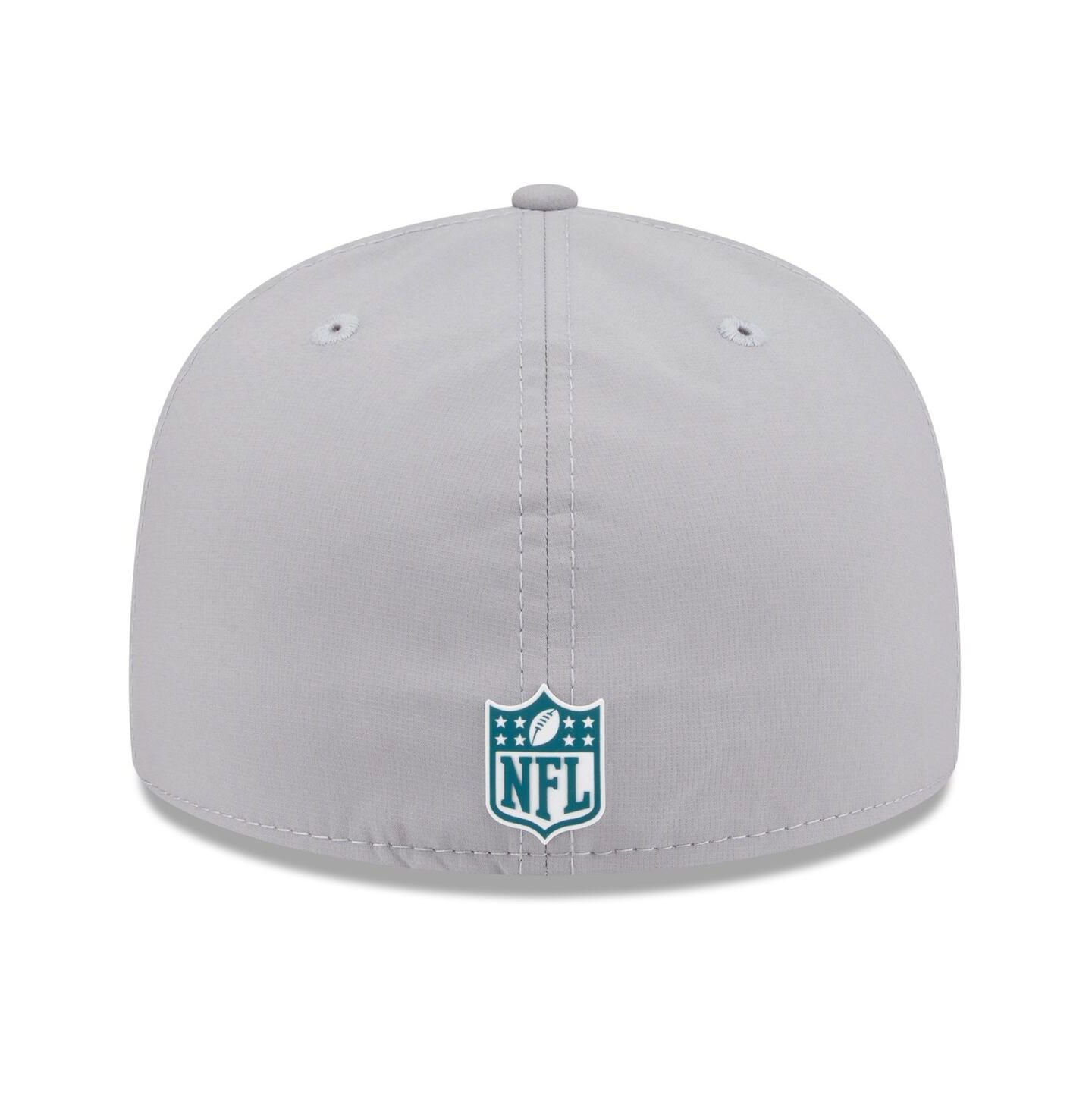 Мужская кепка New Era Gray Philadelphia Eagles 2025 Sideline 59FIFTY Fitted Hat — фото 3