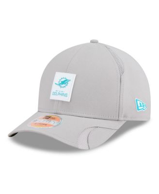 New Era - Men's Gray Miami Dolphins 2025 Sideline M-crown 9FORTY Adjustable Hat