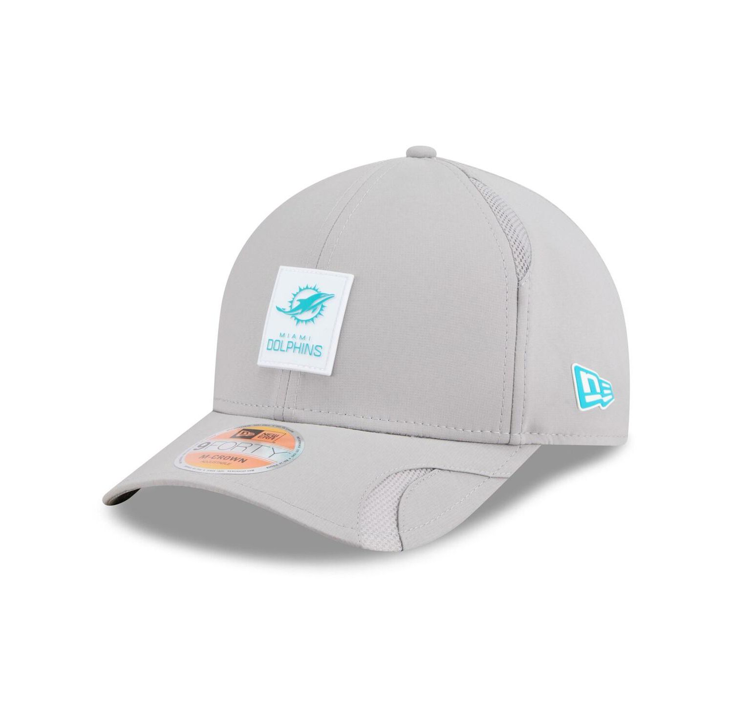 Men's Gray Miami Dolphins 2025 Sideline M-Crown 9FORTY Adjustable Hat