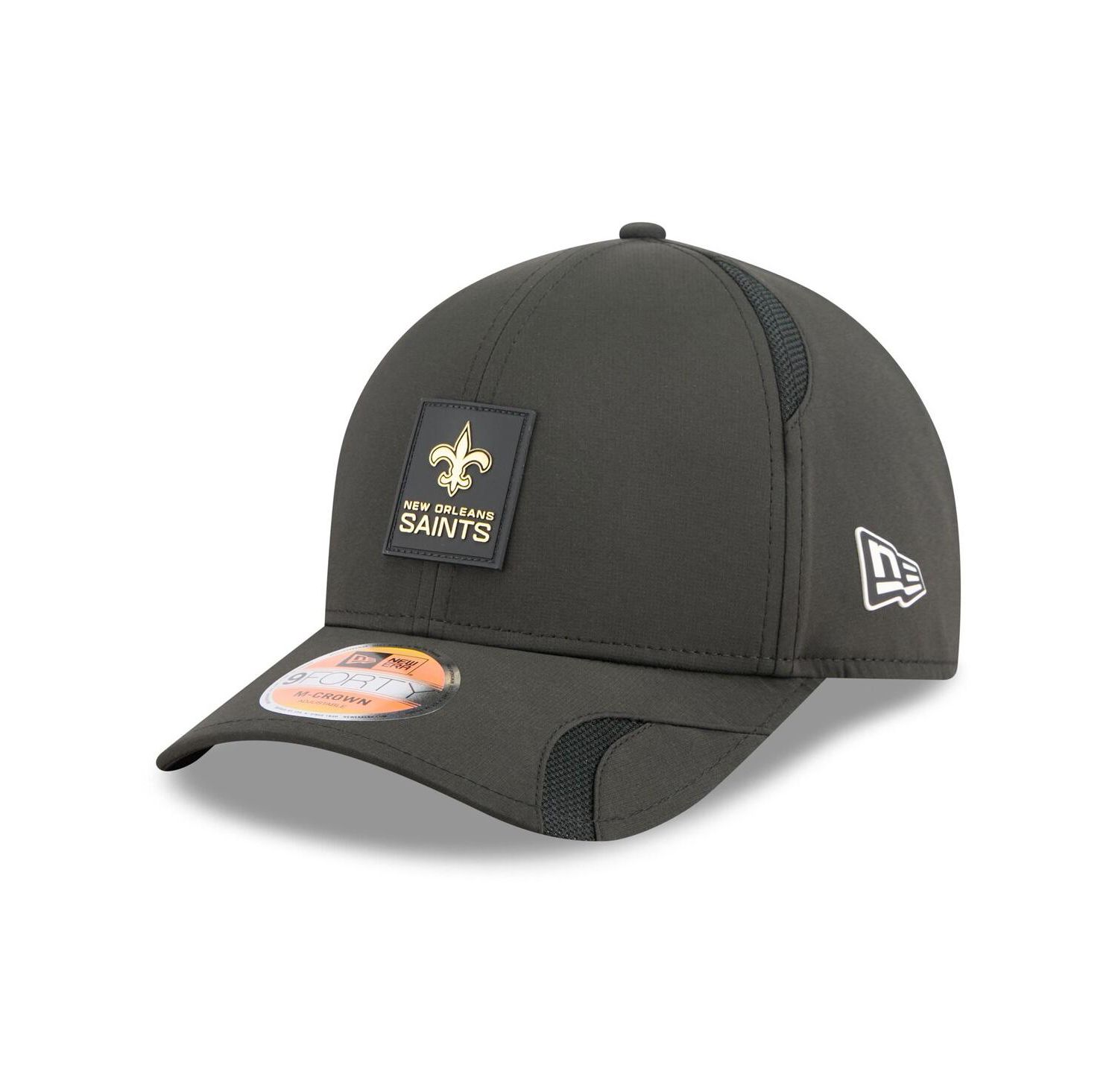 Men's Black New Orleans Saints 2025 Sideline M-Crown 9FORTY Adjustable Hat