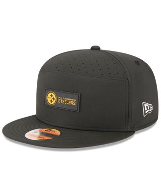 New Era - Men's Black Pittsburgh Steelers 2025 Sideline Split Panel 9FIFTY Snapback Hat