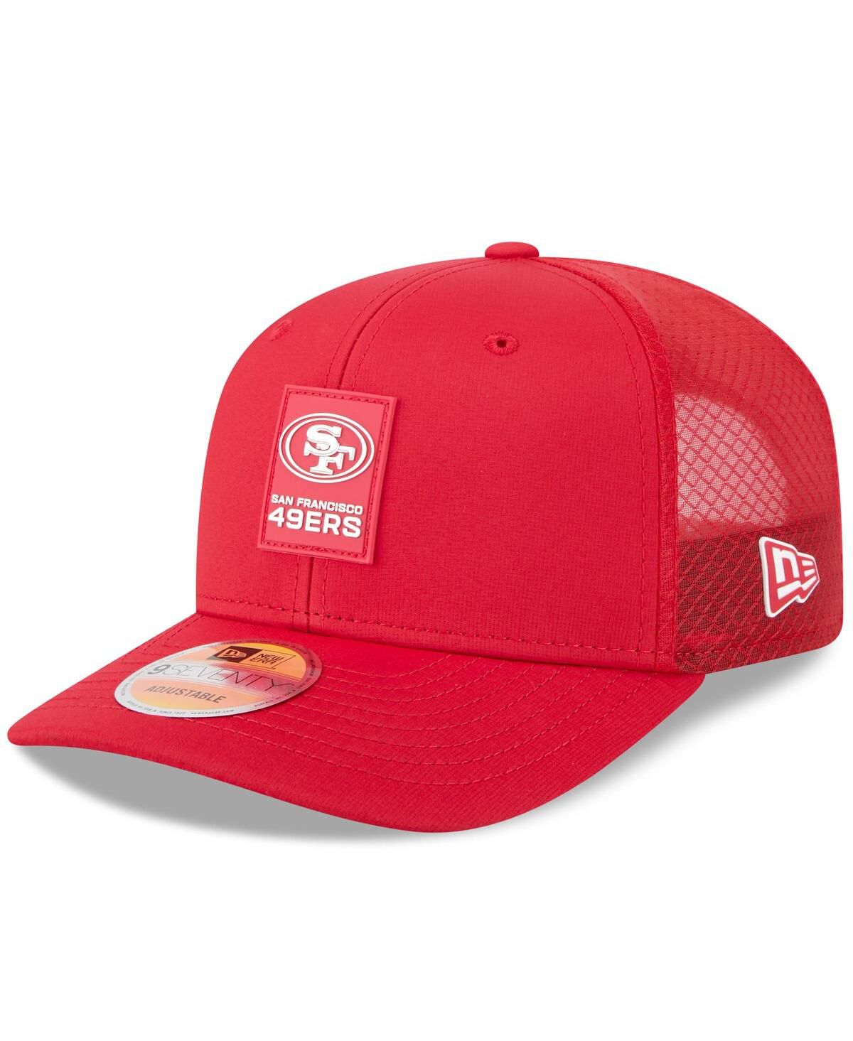 Мужская алая шляпа дальнобойщика San Francisco 49ers 2025 Sideline 9SEVENTY с регулируемой посадкой