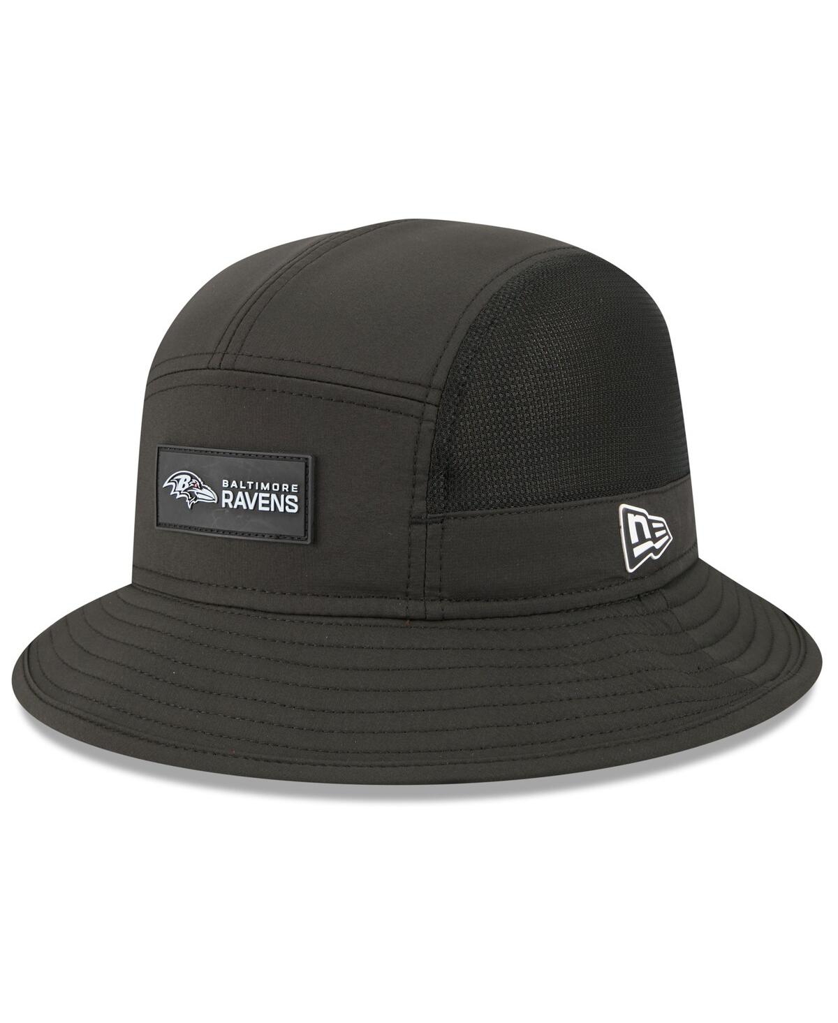 New Era Men's Black Baltimore Ravens 2025 Sideline Bucket Hat In Black