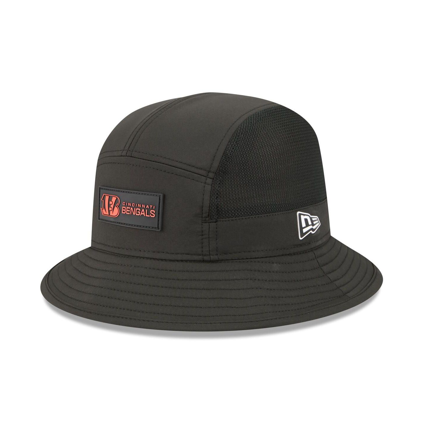Мужская панама New Era Black Cincinnati Bengals 2025 Sideline Bucket Hat — фото 1