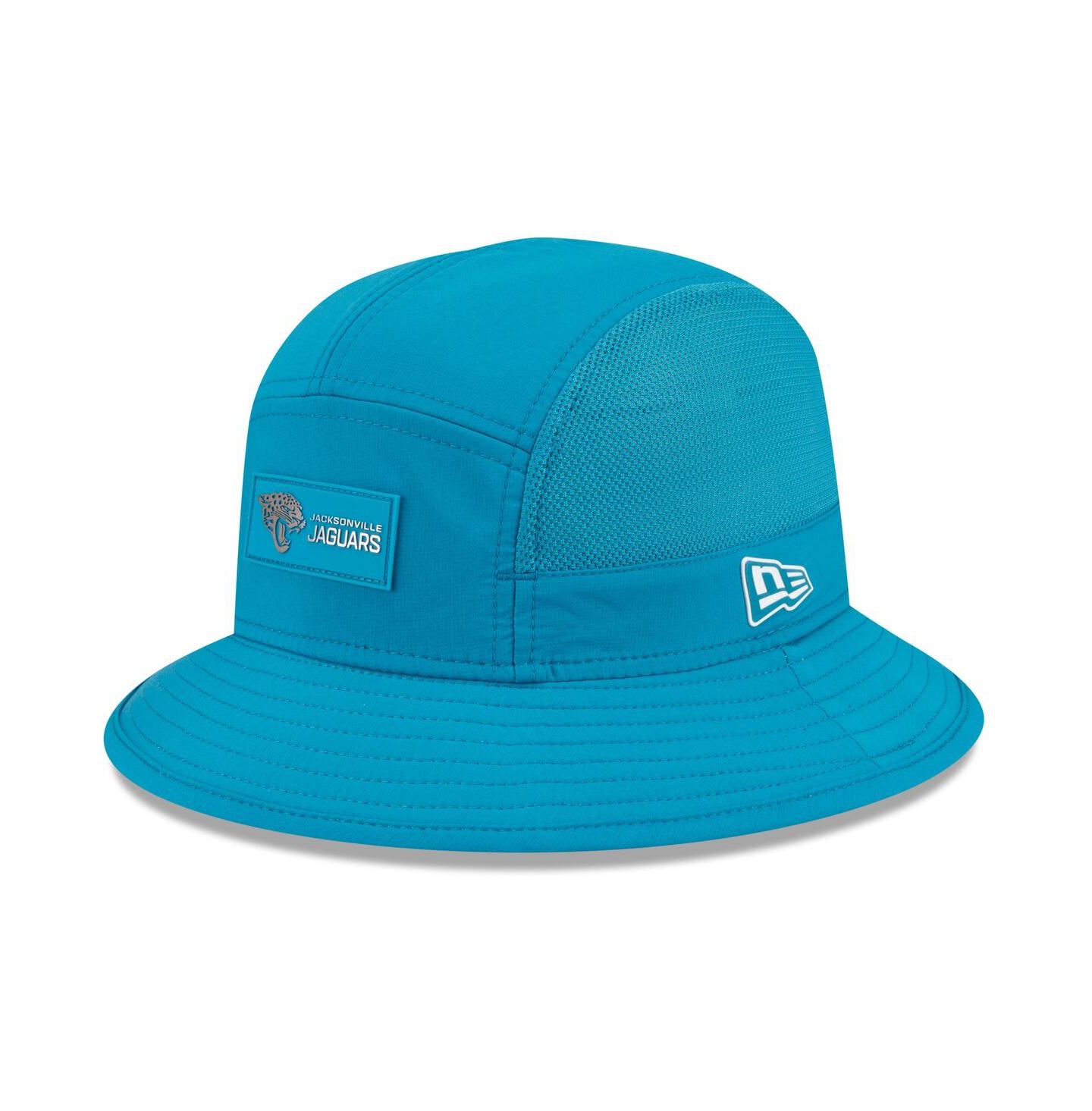 Мужская панама New Era Teal Jacksonville Jaguars 2025 Sideline Bucket Hat — фото 1