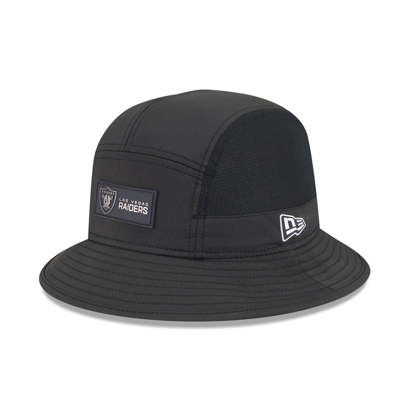 Мужская панама New Era Black Las Vegas Raiders 2025 Sideline Bucket Hat — фото 1