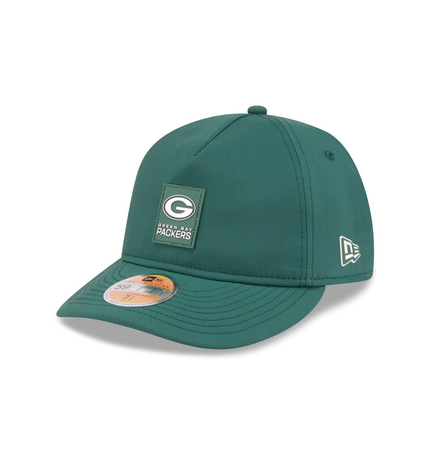 Мужская кепка New Era Green Green Bay Packers 2025 Sideline Retro Crown 59FIFTY Fitted Hat — фото 1