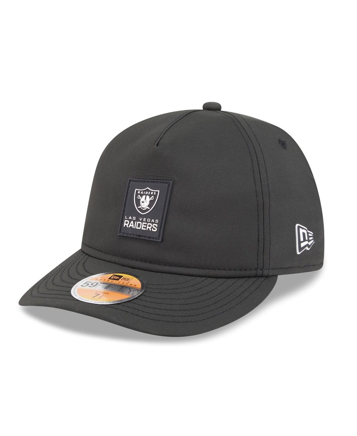 New Era Men's Black Las Vegas Raiders 2025 Sideline Retro Crown 59fifty Fitted Hat In Black