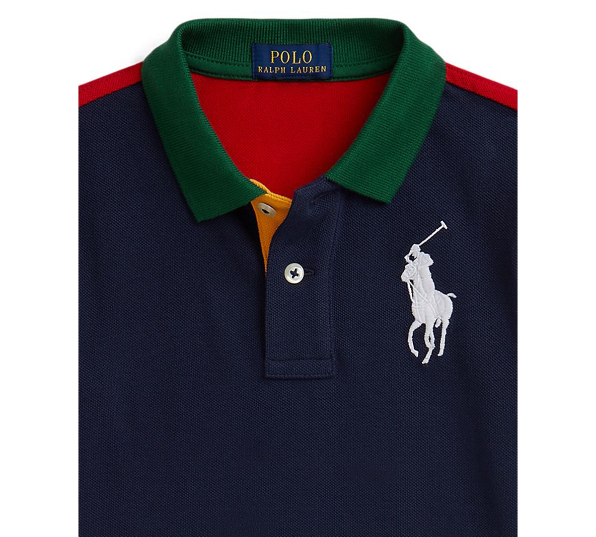 Polo Ralph Lauren Big Boys Big Pony Color Blocked Mesh Polo Shirt In Multi
