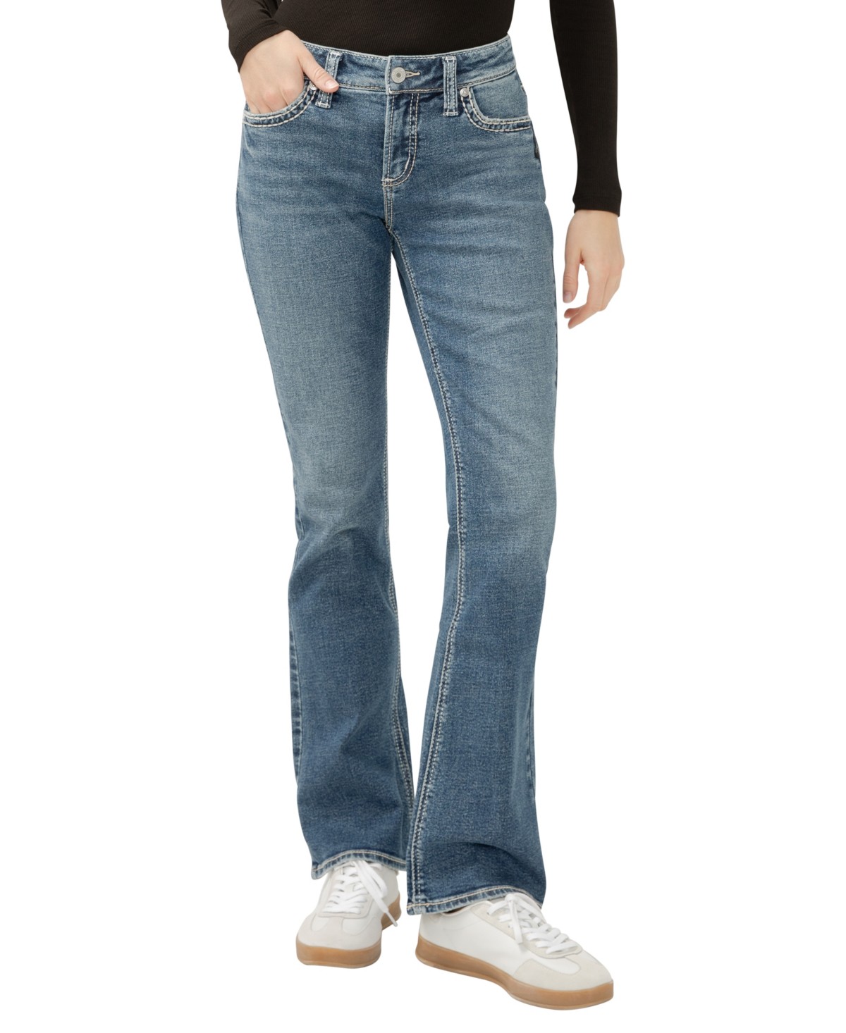 Женские джинсы Silver Jeans Co. Women's Elyse Mid Rise Comfort Fit Bootcut Jeans — фото 1