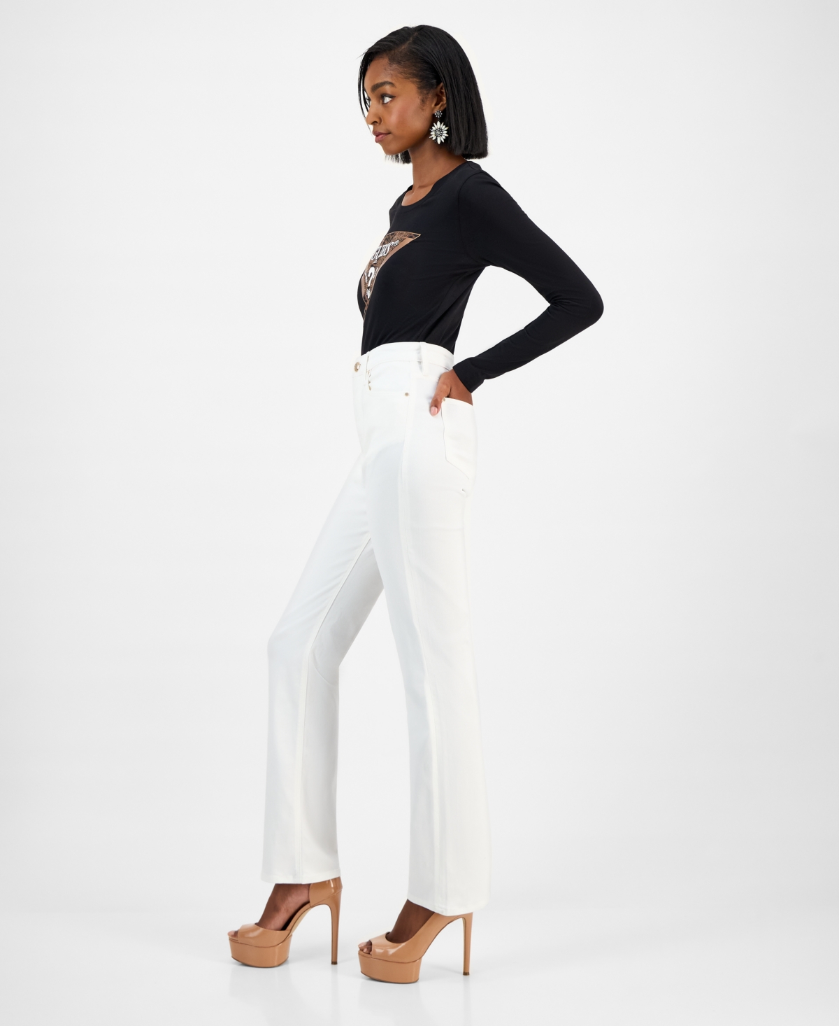 Guess Women's 80s High Rise Straight Leg Jeans