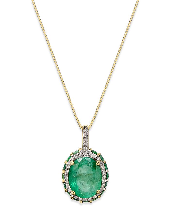 Macy s Emerald 3 3 8 ct. t.w. and White Sapphire 1 6 ct. t.w