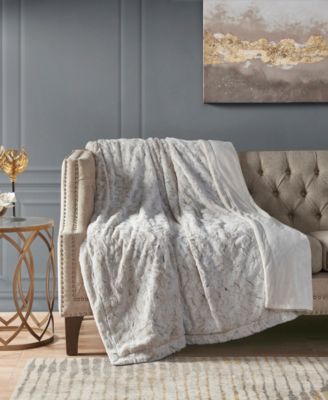 Madison Park - Zuri Reversible Oversized 50" x 60" Faux-Fur Throw