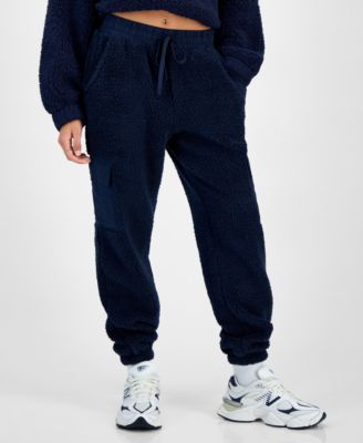 Juniors' Sherpa Cargo Jogger Pants
