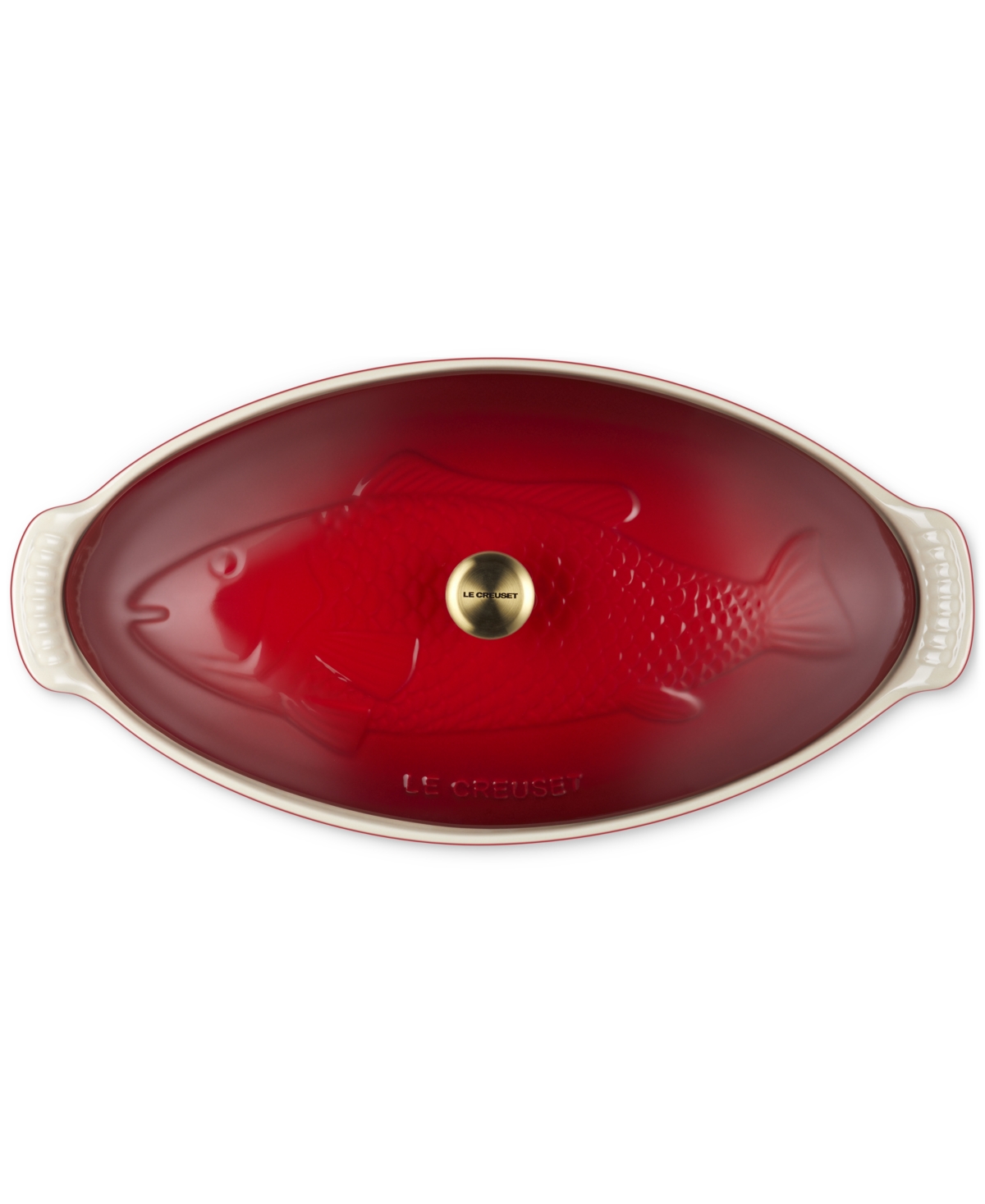 Le Creuset Stoneware Heritage 1.7 Qt. Fish Baker With Cover In Red