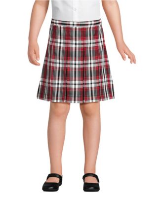 Lands End Little Girls Plaid Box Pleat Skirt Top of the Knee - Redgraphite plaid 44$