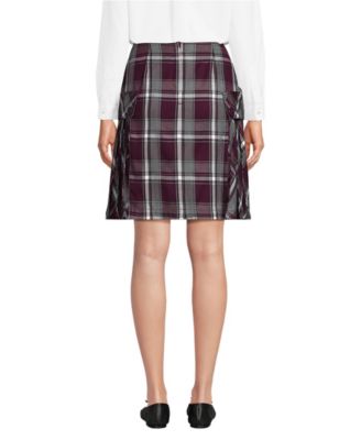 Women's Above the Knee Plaid Side Pleat Skort