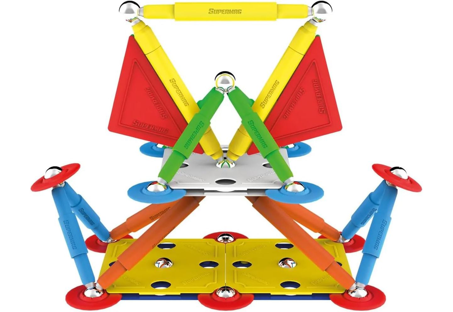 Детский конструктор Tinamiri SuperMag SuperMag 60-Piece Magnetic Building Set, Ages 5+ — фото 3