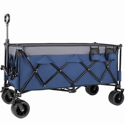 Outdoor Storage Cart Collapsible Foldable Wagon Cart Beach Heavy Duty Utility Cart