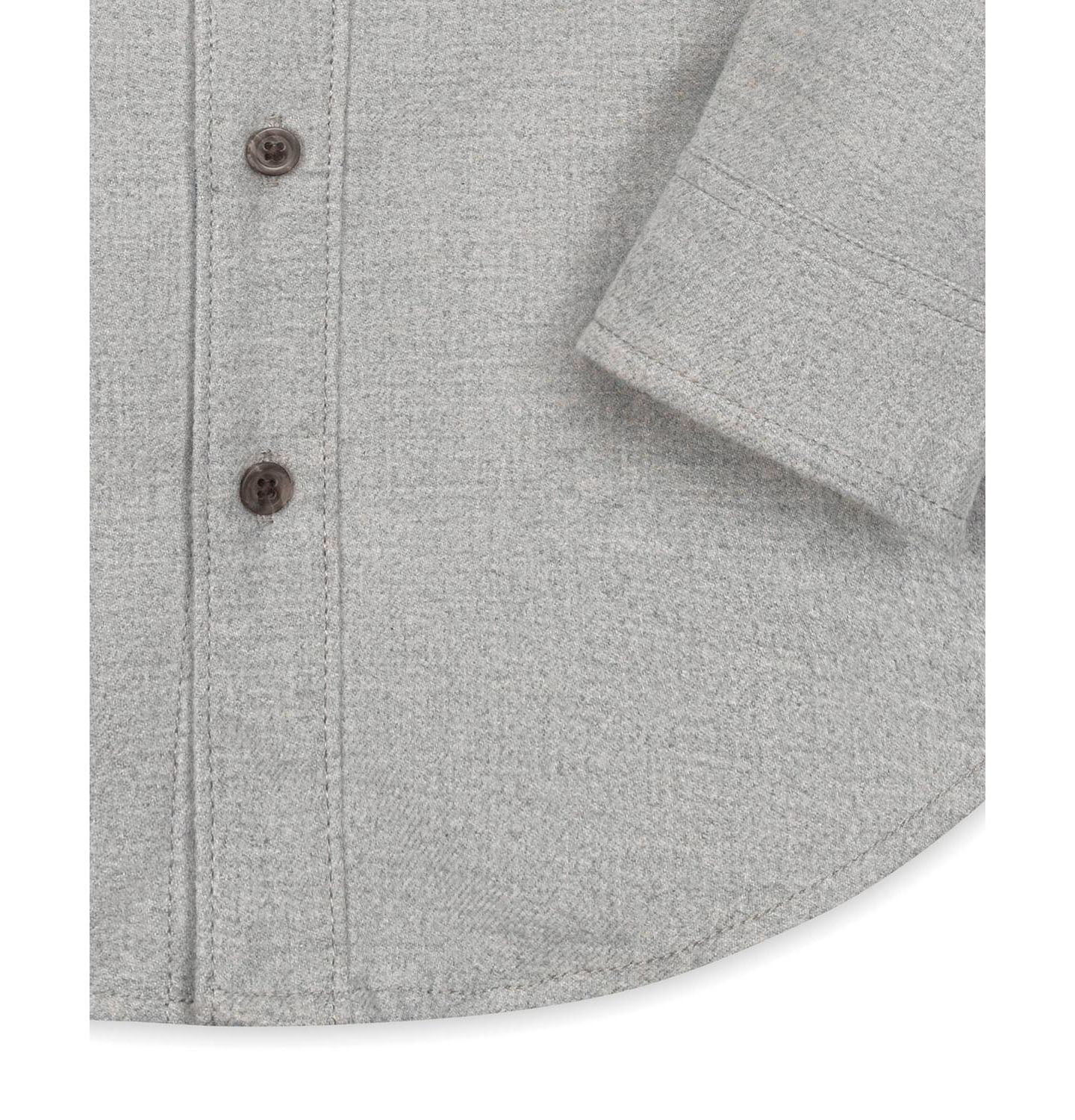 Рубашка Hope & Henry Organic Long Sleeve Flannel Button Down Shirt with Elbow Patches для мальчиков, цвет: Серый меланжевый — фото 3