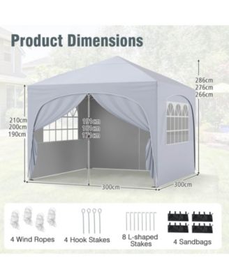 10 X 10 FT Pop up Canopy Tent Outdoor Easy Setup Sunshade with Wheeled Bag