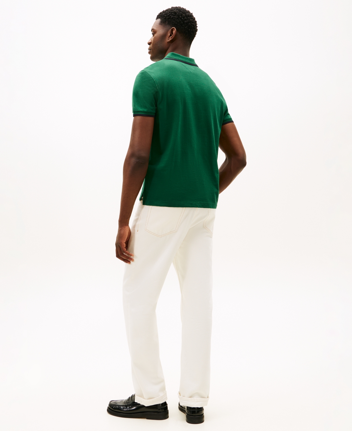 Tommy Hilfiger Regular Fit Crest Logo Pique Polo In Green
