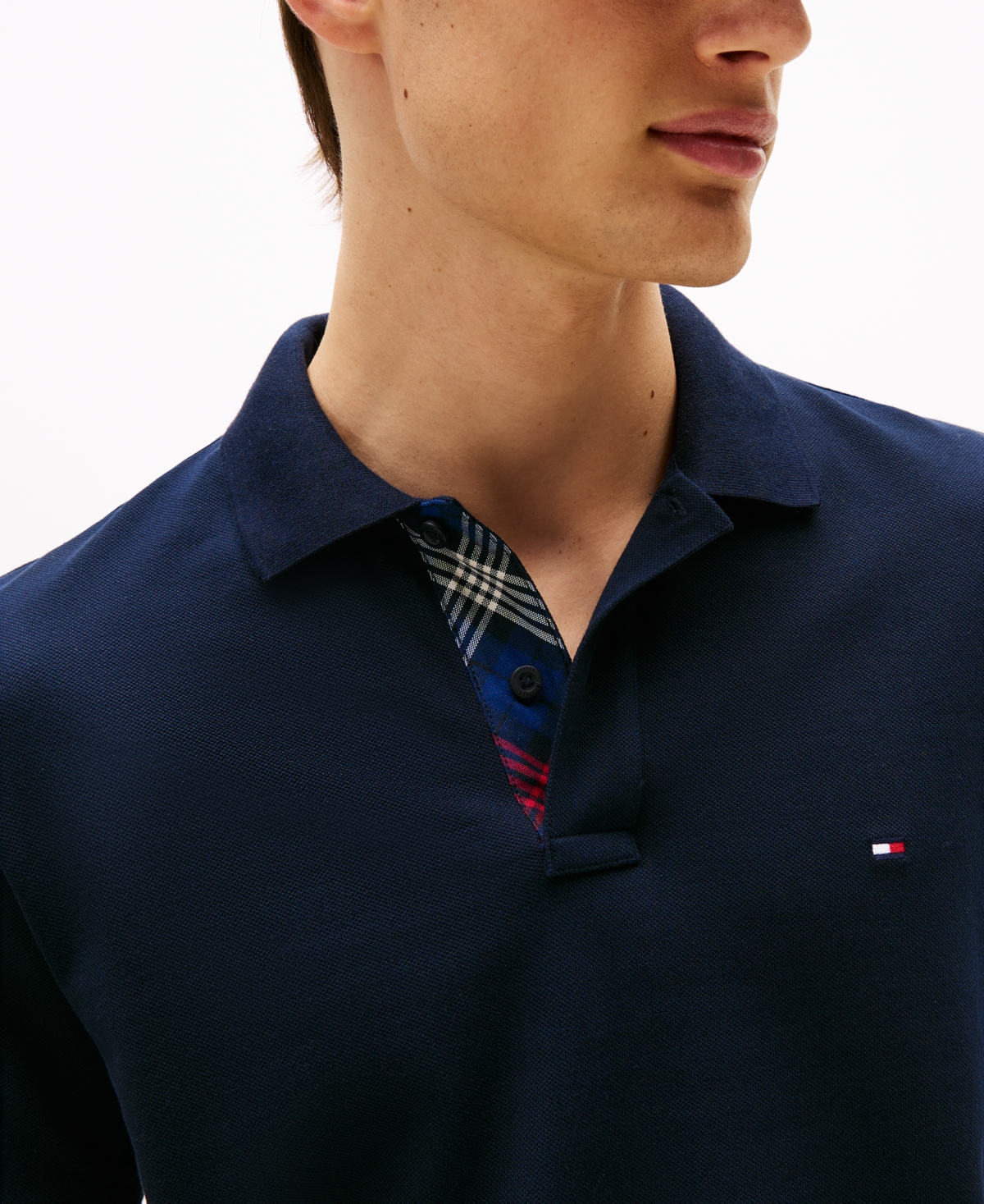 Tommy Hilfiger Men's Pique Placket Interest Regular Fit Polo Shirt