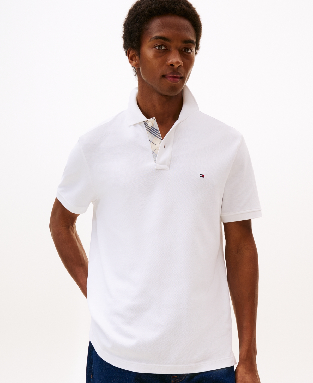 Tommy Hilfiger Men's Pique Placket Interest Regular Fit Polo Shirt