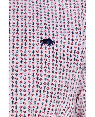 Short Sleeve Flower Cotton Poplin Shirt