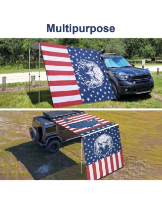 6.5x7.8 Ft Carside Awning Replacement Fabric with Side Wall Roof Rack Overland