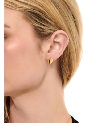 Dome Stud Earrings in Gold Plated Sterling Silver