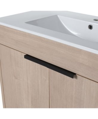 36 Inch Freestanding Vanity with Ceramic Sink and Soft-Close Cabinet Doors