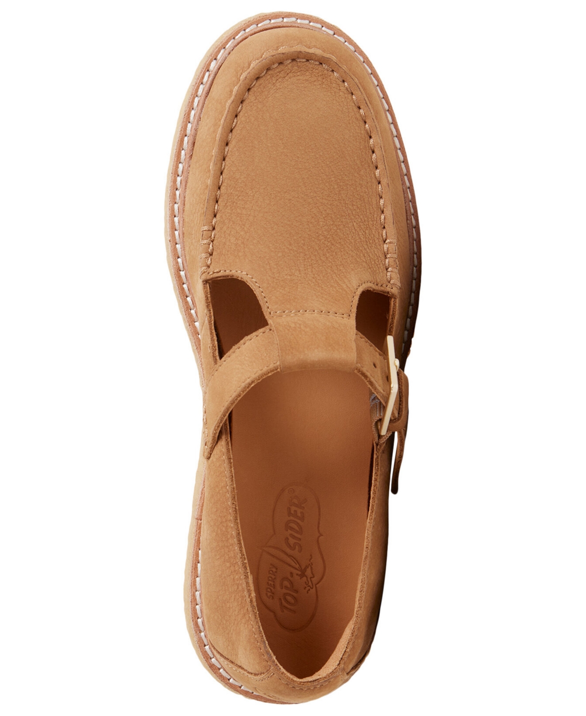 Sperry Women's Captain's Oxford Mary Jane Round Toe Crepe Shoes In Brown
