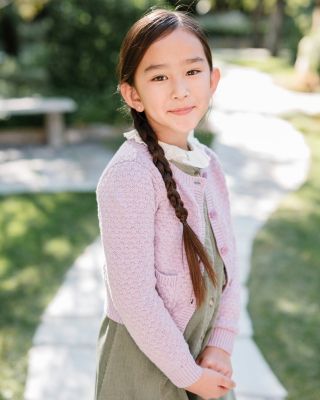 Girls Organic Long Sleeve Textured Cardigan Sweater