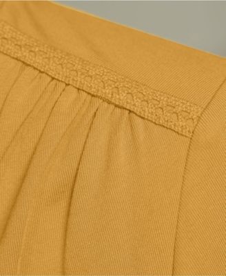 Women's Short Sleeve Lightweight Jersey Gathered Shoulder T-Shirt