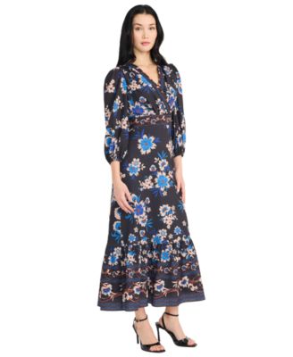 Women's V-Neck Tiered Midi Dress