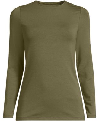 Women's Lightweight Jersey Skimming Long Sleeve Crew Neck T-shirt
