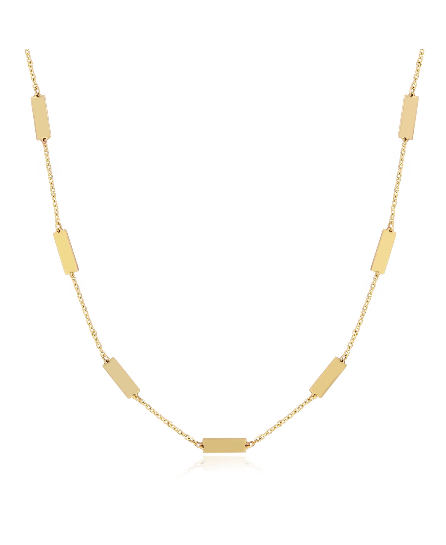 Gold Bar Chain Necklace 14K Gold