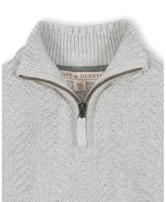 Little and Big Boys' Organic Long Sleeve Half Zip Cable Pullover Sweater